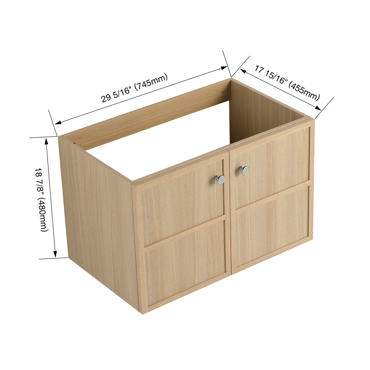 Mueble de Baño Moderno Suspendido con Puertas de Cierre Suave