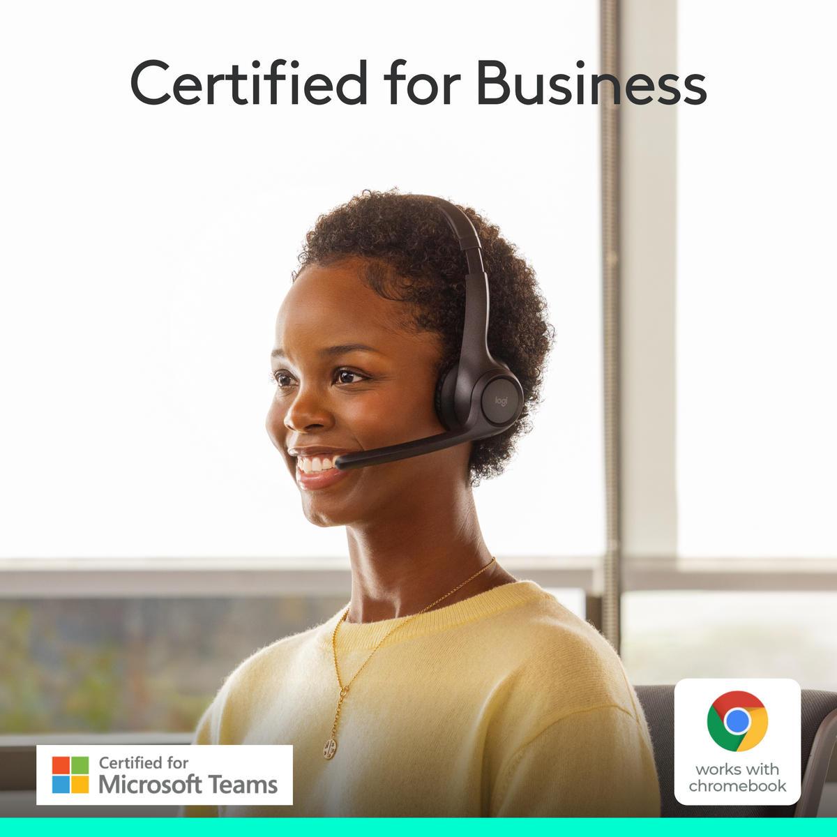 Logitech - Zone 305 for Business, Wireless Headset With Native Bluetooth for Microsoft Teams - Graphite