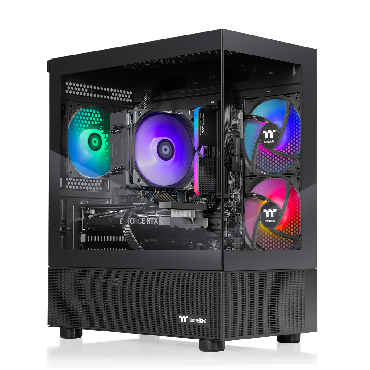 Thermaltake - LCGS View 9660T-170 Gaming Desktop AMD Ryzen 5 9600X 16GB RGB RAM NVIDIA GeForce RTX5060 Ti 8G 1TB SSD NVMe M.2 Wifi - Black