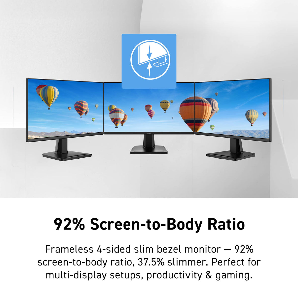MSI - PRO MP225 E12VL 22" IPS FHD 120Hz 1ms Business Monitor with EyesErgo Tech (Video Port, HDMI) - Black