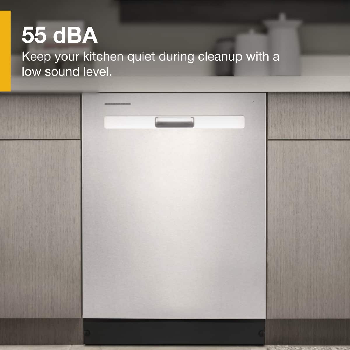 Whirlpool - 24 inch  Quiet Dishwasher with Boost Cycle and Pocket Handle .- Fingerprint Resistant - Stainless Steel