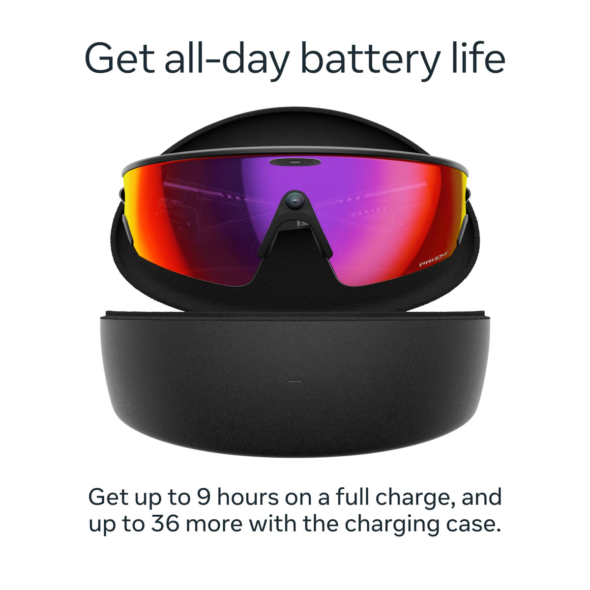 Oakley Meta - Vanguard with Meta AI, Audio, Photo, Video Compatibility - Prizm Road lenses - Black