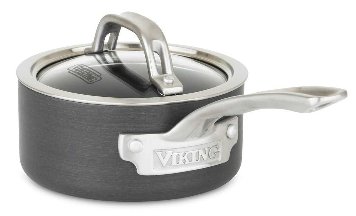 Viking - Hard Anodized Nonstick 1 Qt. Sauce Pan - Black/Gray/Silver