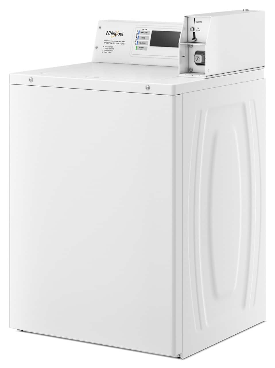 Whirlpool - 3.3 Cu. Ft. Commercial Top-Load Washer with Factory-Installed Coin Drop and Coin Box - White