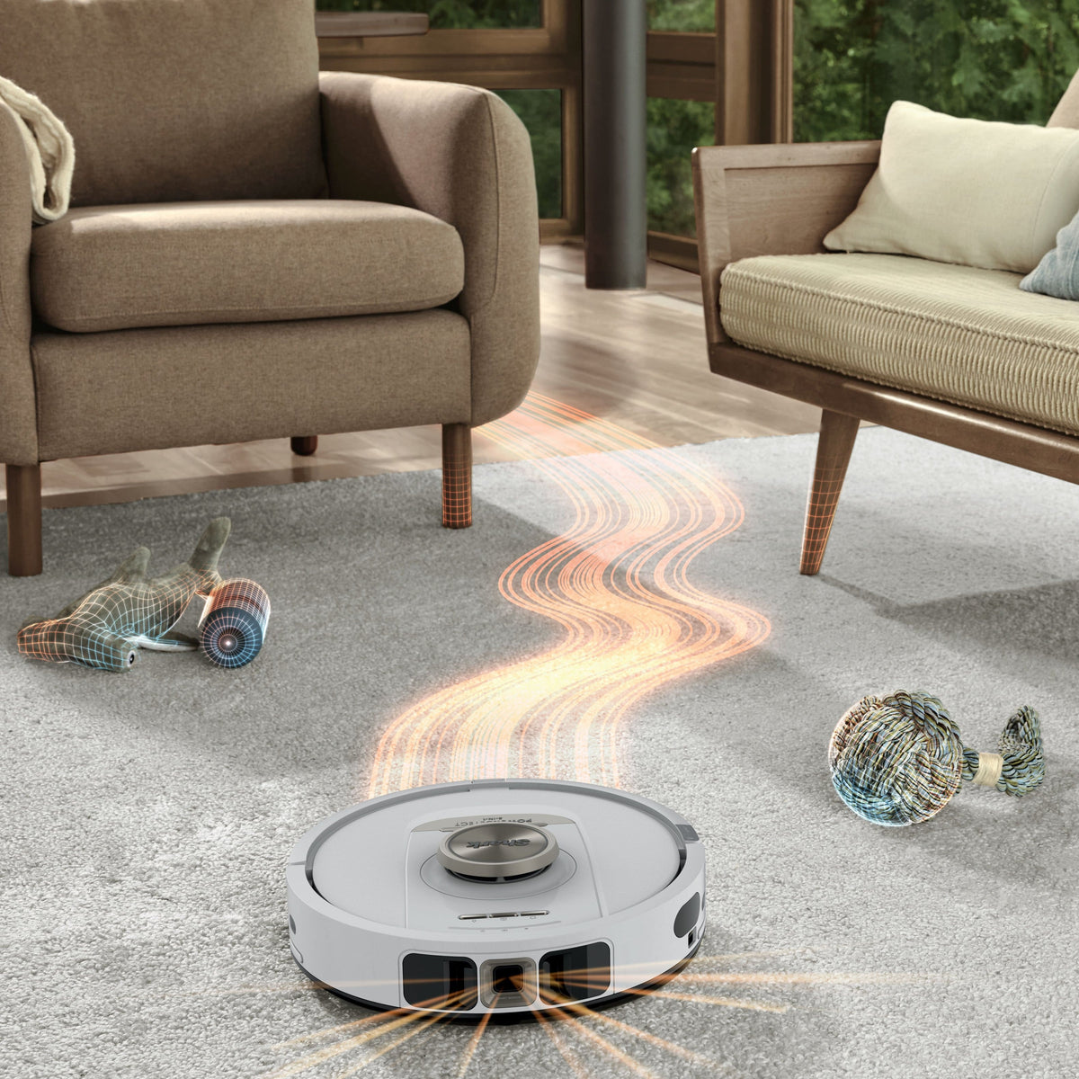 Shark - PowerDetect 2-in-1 Robot Vacuum and Mop with NeverTouch Pro Base - White