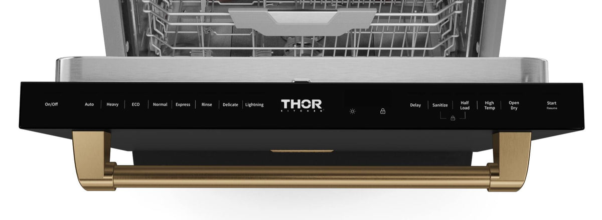 Gordon Ramsay Series by THOR Kitchen 24 Inch Dishwasher with Bronze Hardware - Black