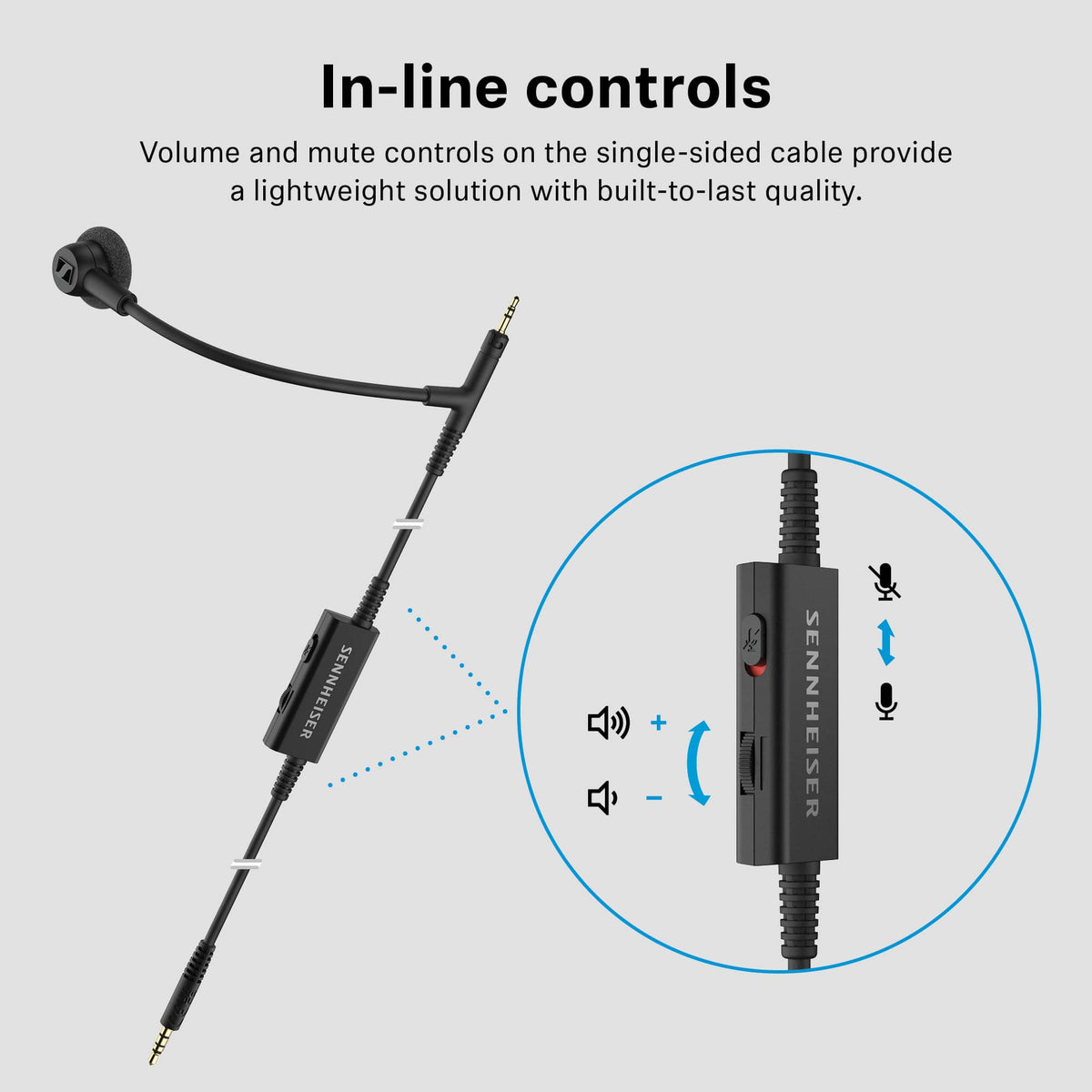 Sennheiser - HD 500 BAM Add-on Boom Arm Microphone - Black