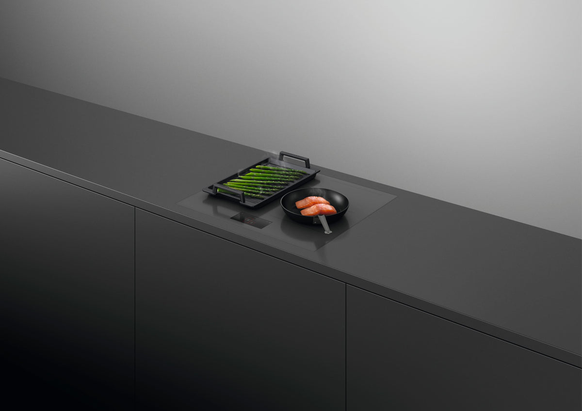 Fisher & Paykel - 24 in. Wide 4 Element Primary Modular Induction Built-in Electric Cooktop, 4 Zones with SmartZone - Gray