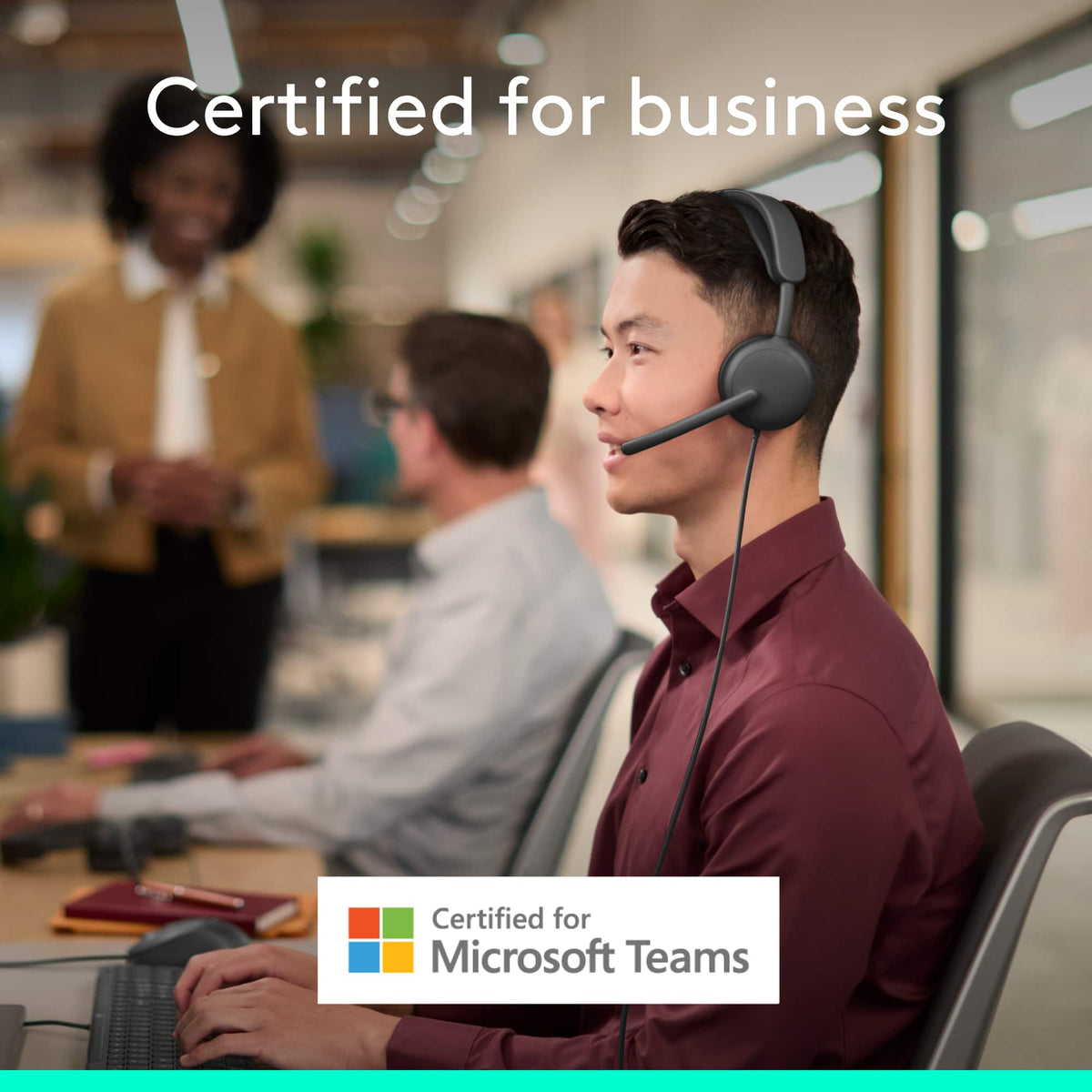 Logitech - Zone Wired 2 Noise-Canceling Headset for Business Microsoft Teams Certified USB C with USB A Adapter - Graphite