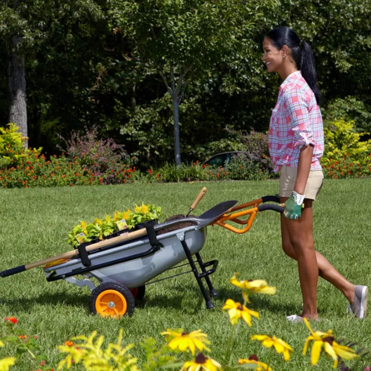 WORX - WA0235 Aerocart 2-Pack Universal Wheelbarrow Tool Holder - Black