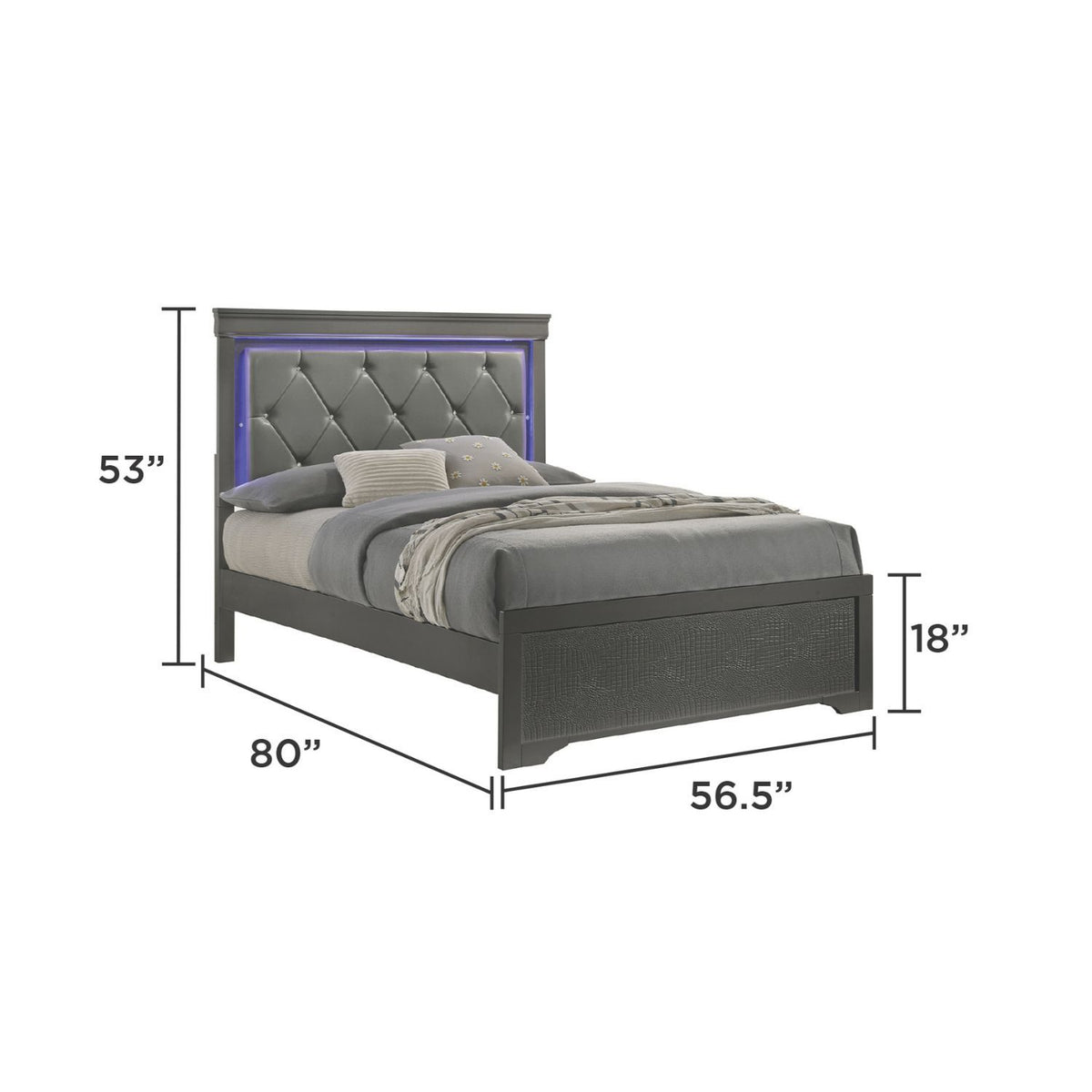 Blaze - Cama con cabecero LED
