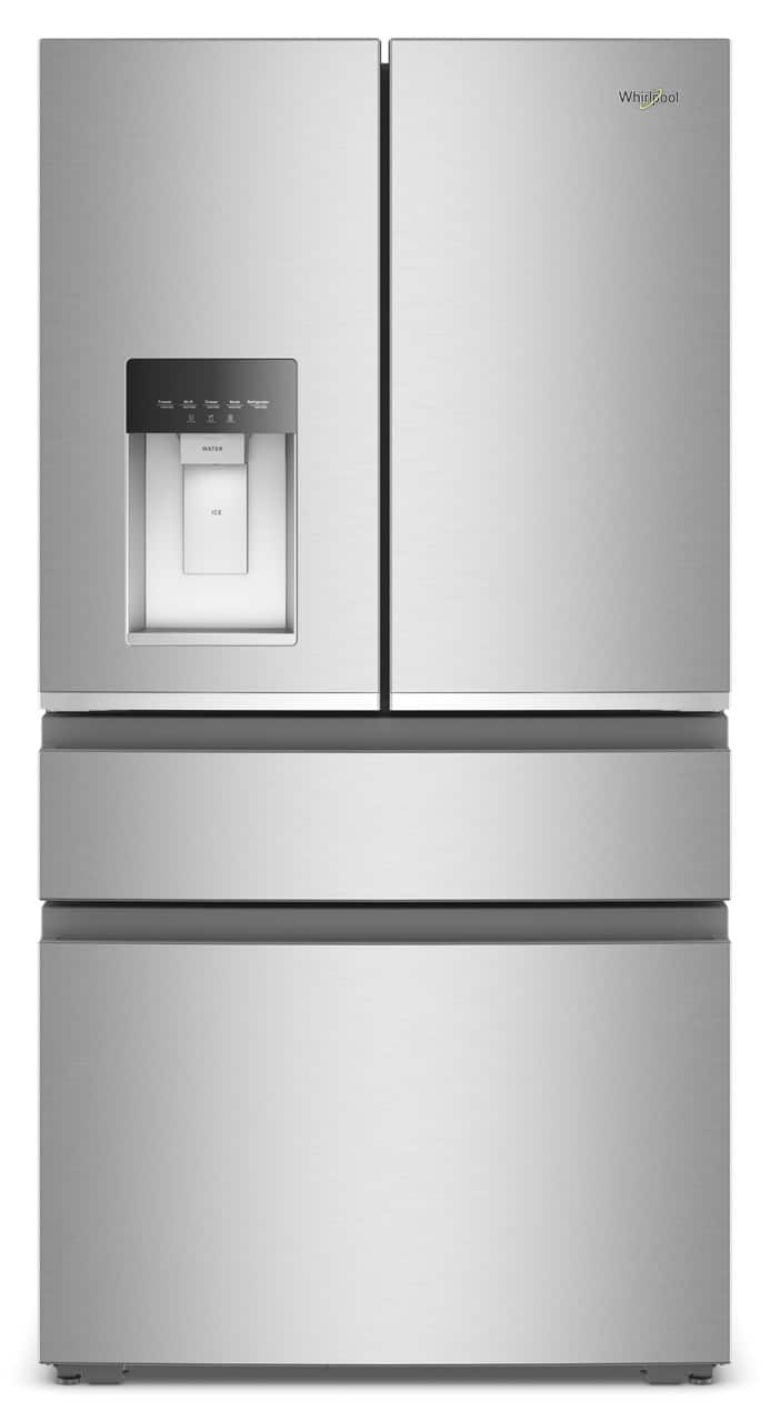 Whirlpool - 36 in. Wide 22 cu. ft. 4-Door French Door Counter-Depth Refrigerator - Fingerprint-Resistant Stainless Finish
