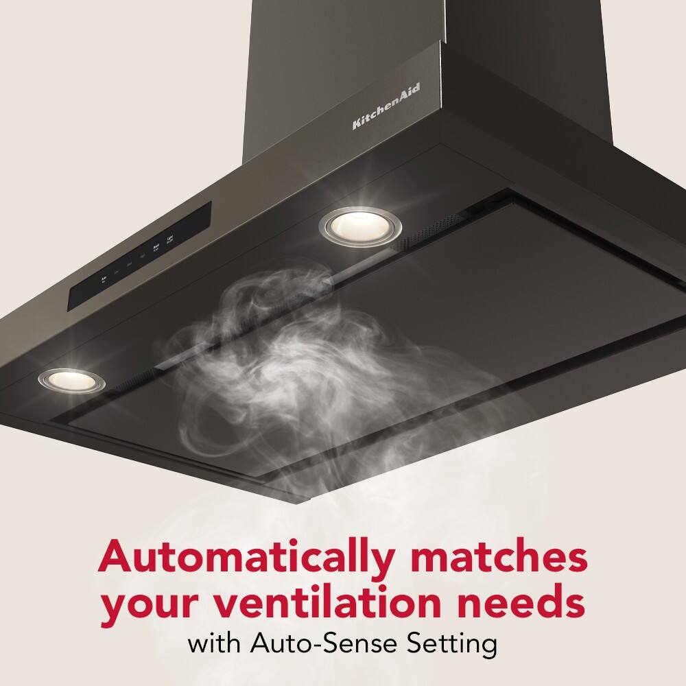 KitchenAid - 30 inches - Recirculating & Convertible - Wall Range Hood - Black Ore