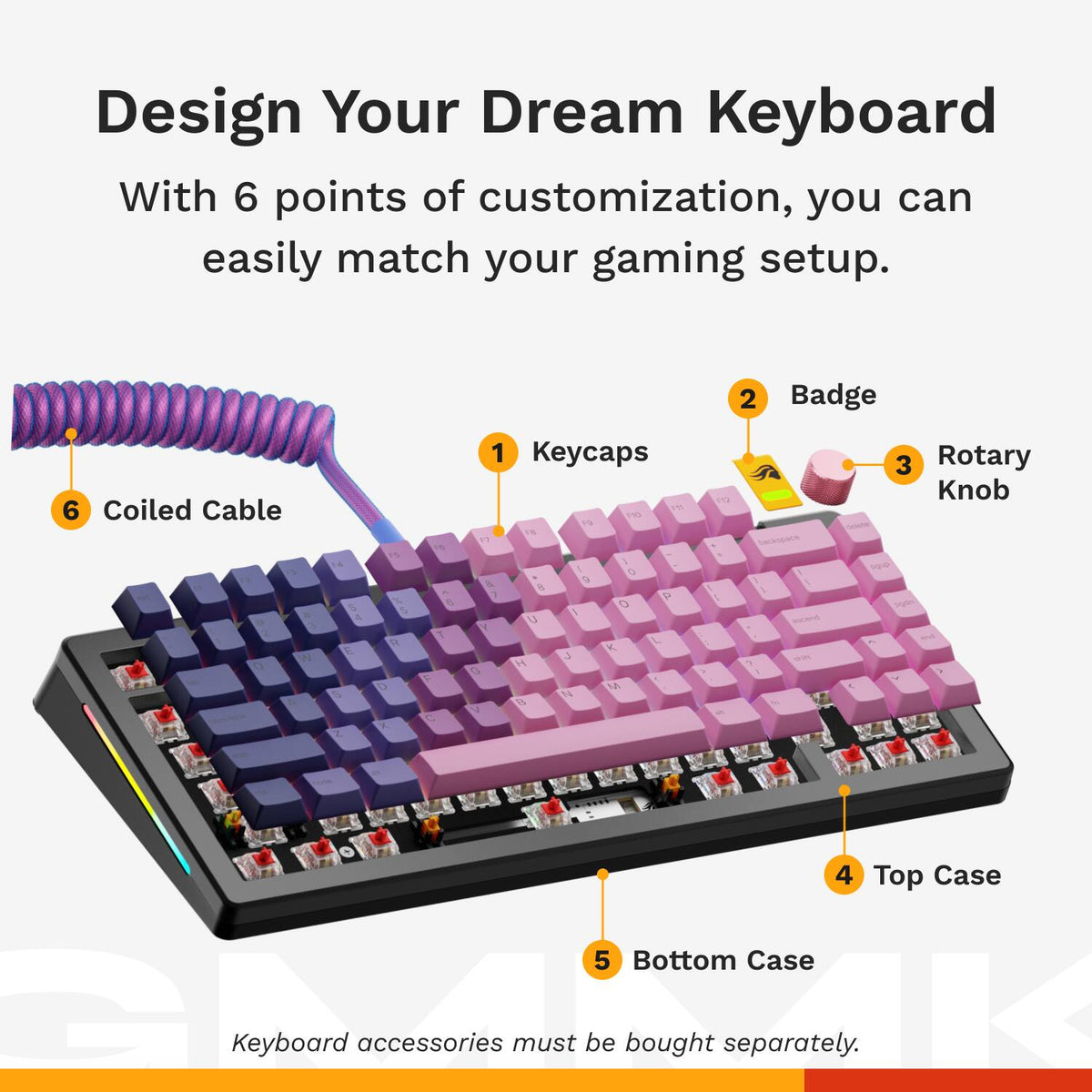 Glorious - GMMK 3 PRO 75% Barebones Wired Mechanical Linear Switch Gaming Keyboard with Hot-swappable Switches - Black