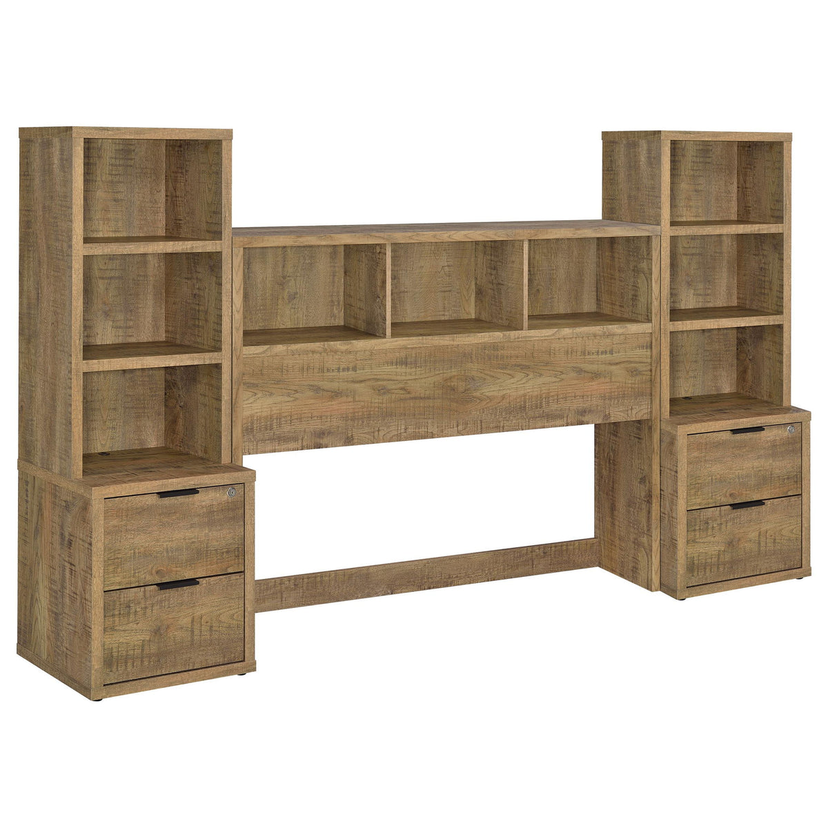 Geary - Set de dormitorio de 3 piezas con cabecero con estantería