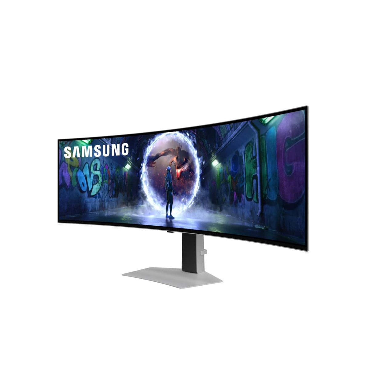 Samsung - 49" Odyssey OLED G9 (G93SD) Dual-QHD 240Hz 0.03ms G-Sync Compatible Curved Glare Free Gaming Monitor - Silver
