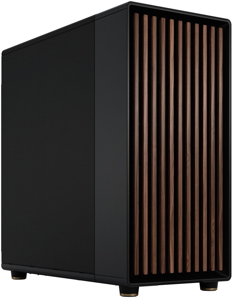 Fractal Design - North XL Charcoal Black EATX, ATX, microATX, Mini-ITX Chassis with Walnut Front and Mesh Side Panel Mid Tower PC Case - Black