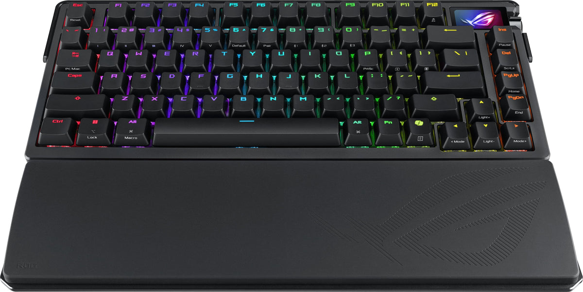 ASUS - ROG Azoth Extreme 75% Wireless Mechanical Gaming Keyboard with ROG NX Snow Linear Switches and Color OLED Touchscreen - Black