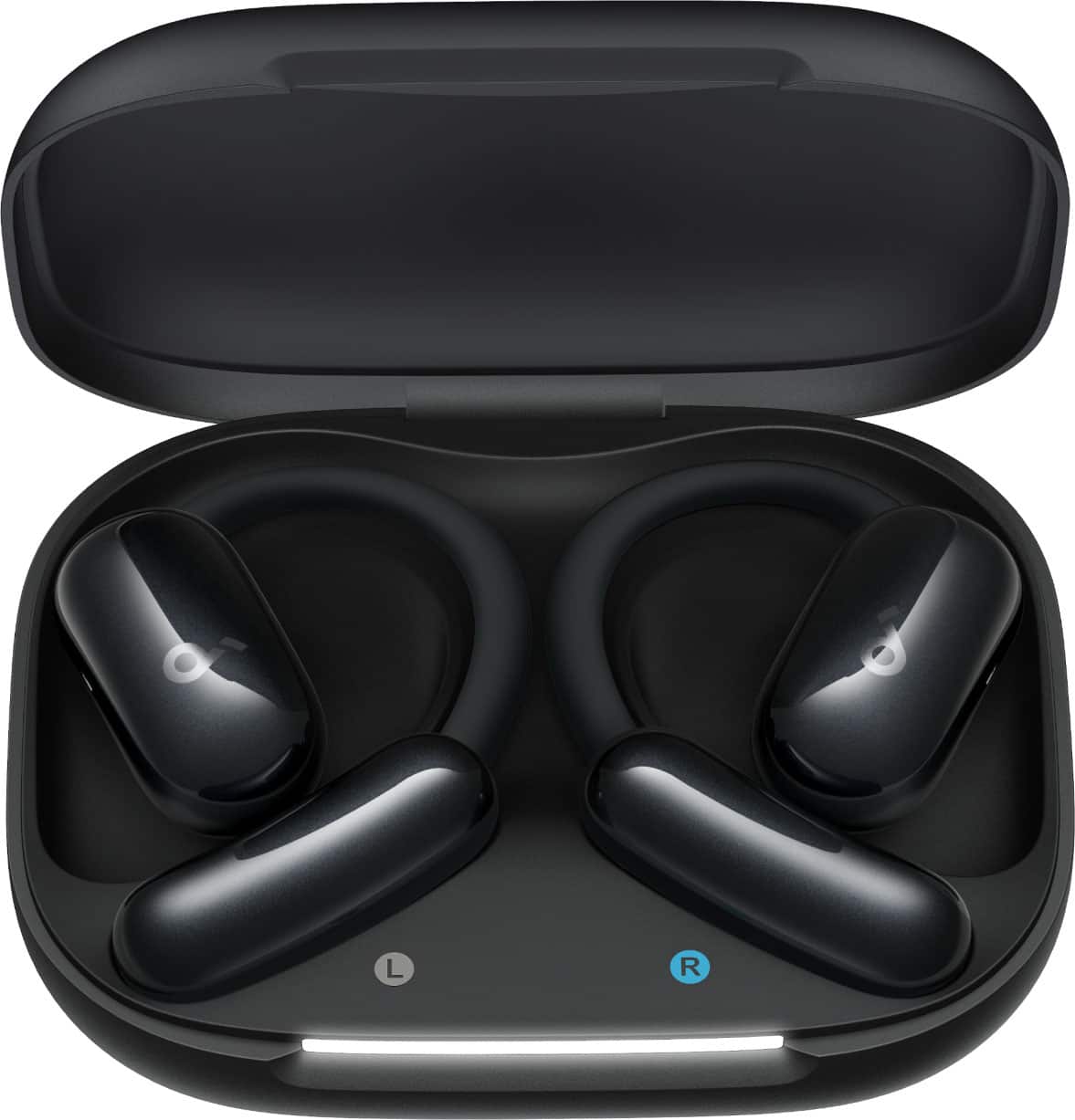 Soundcore - by Anker AeroFit 2 A.I. Assistant Open-Ear Bluetooth Headphones with Real-Time Translation and Adjustable Ear Hooks - Obsidian Black