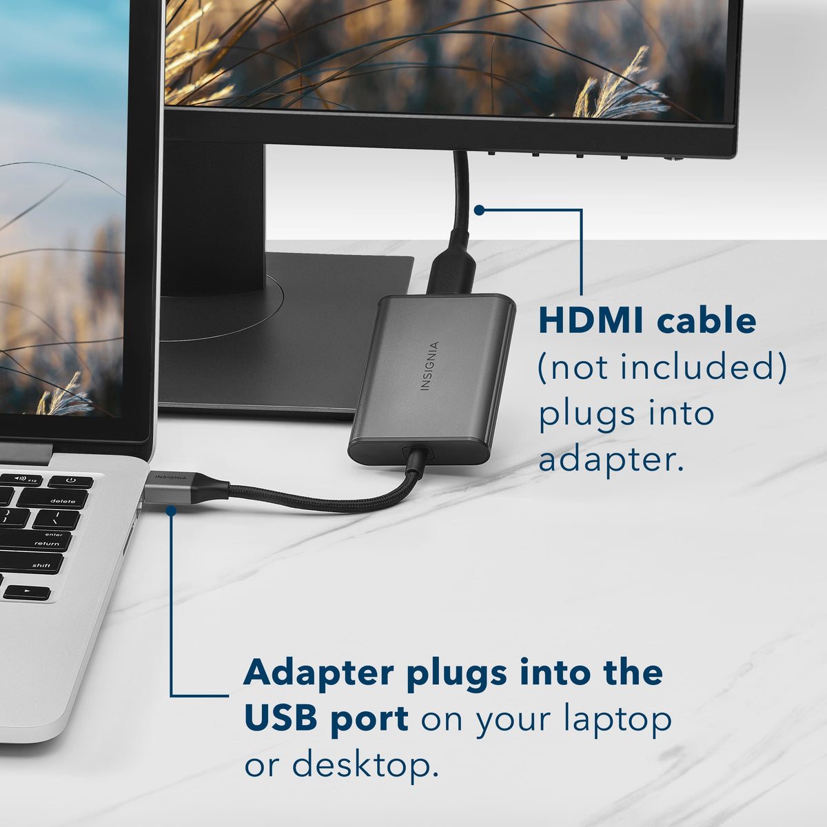Insignia™ - USB to HDMI Adapter - Black