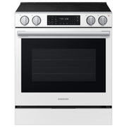 Samsung - 30 in. Wide 4 Burner 6.3 cu. ft. Bespoke Smart Slide-In Electric Range with No Preheat Air Fry Max and True Convection - Fingerprint Resistant White