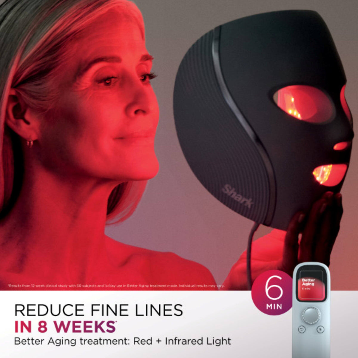 Shark - CryoGlow Plus Anti-Aging LED Face Mask - Pastel Berry