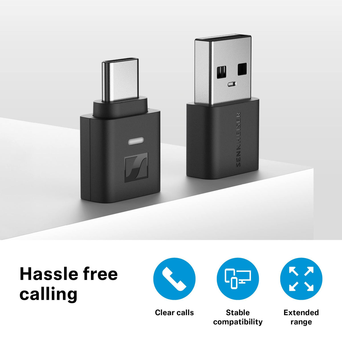 Sennheiser - BTD 700 Bluetooth USB Dongle - aptX Lossless, Auracast, Plug & Play Audio Transmitter for Headphones - Black