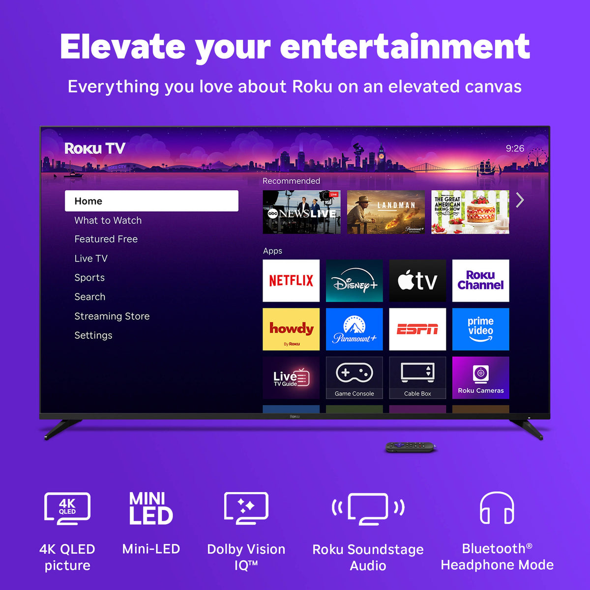 Roku - 75" Class Pro Series 4K QLED Mini-LED Smart RokuTV