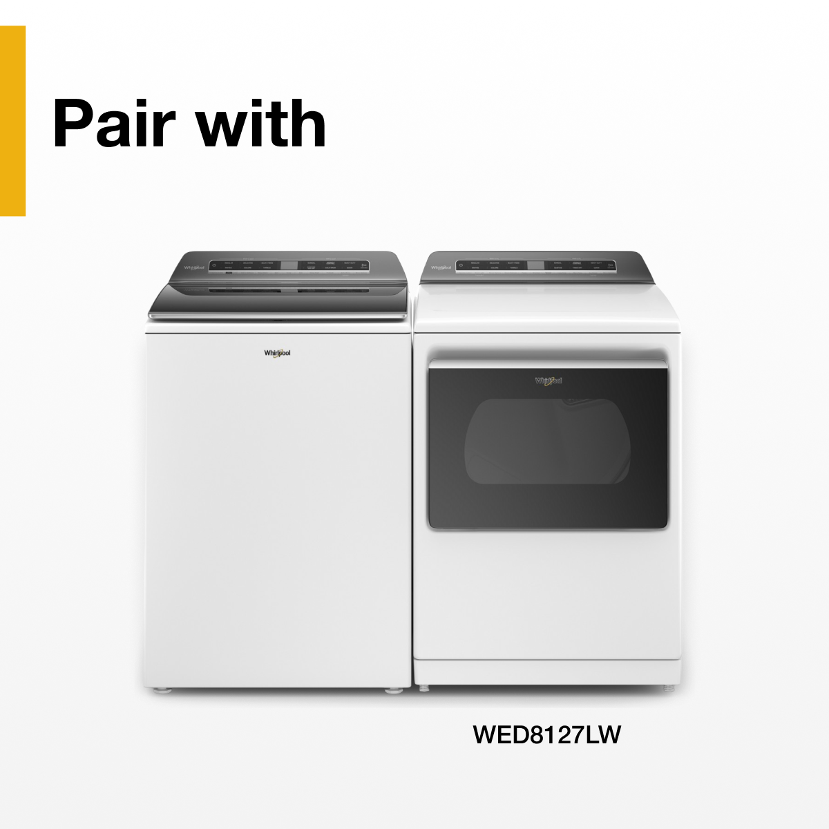 Whirlpool - 5.2/5.3 Cu. Ft. High Efficiency Smart Top Load Washer with 2 in 1 Removable Agitator - White