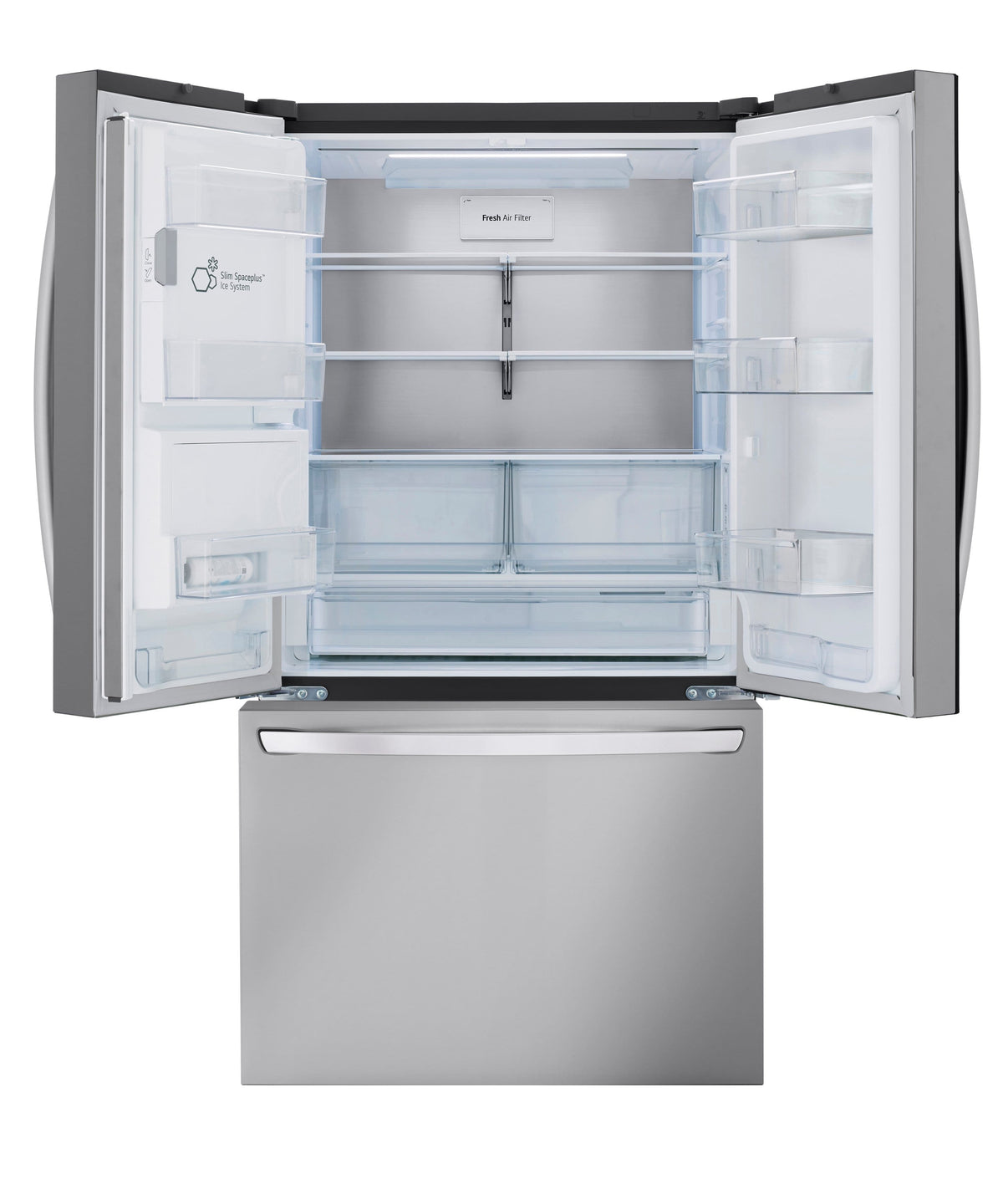 LG - 36-in Wide Counter-Depth MAX 25.5 Cu. Ft. French Door Smart Refrigerator with Dual Ice - Stainless Steel