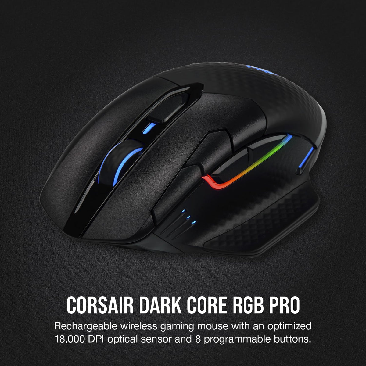 CORSAIR - DARK CORE RGB PRO Wireless FPS/MOBA/MMO Optical Gaming Mouse with Slipstream Technology - Wireless - Black