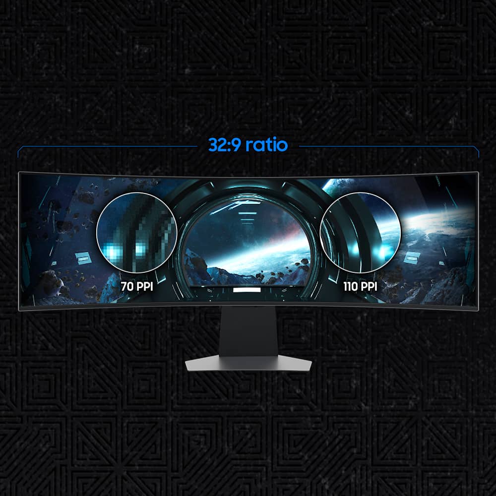 Samsung - 49" Odyssey OLED G9 Curved Dual-QHD 240Hz FreeSync Prem Pro and G-Sync Compatible Smart Glare Free Gaming Monitor - Silver