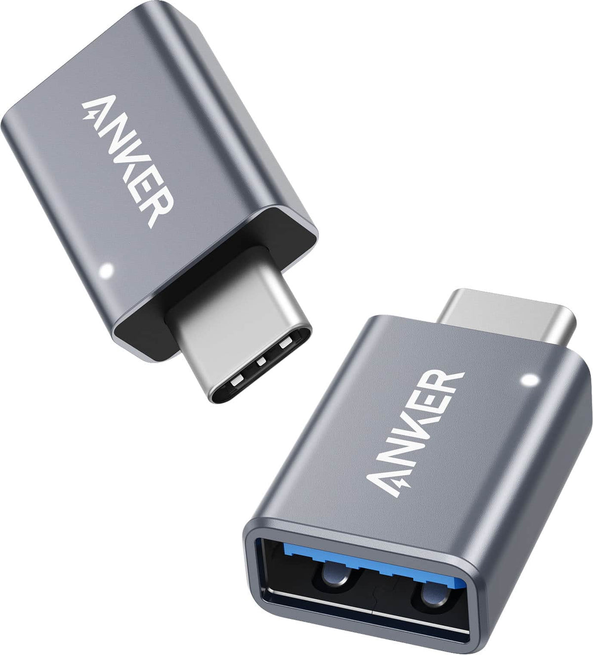 Anker - USB-C to USB 3.0 Female Adapter 2-pack - Gray