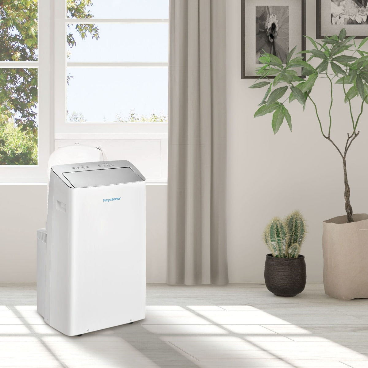 Keystone - 14,000 BTU ASHRAE/12,000 BTU DOE Portable Inverter Air Conditioner with Remote Control - White