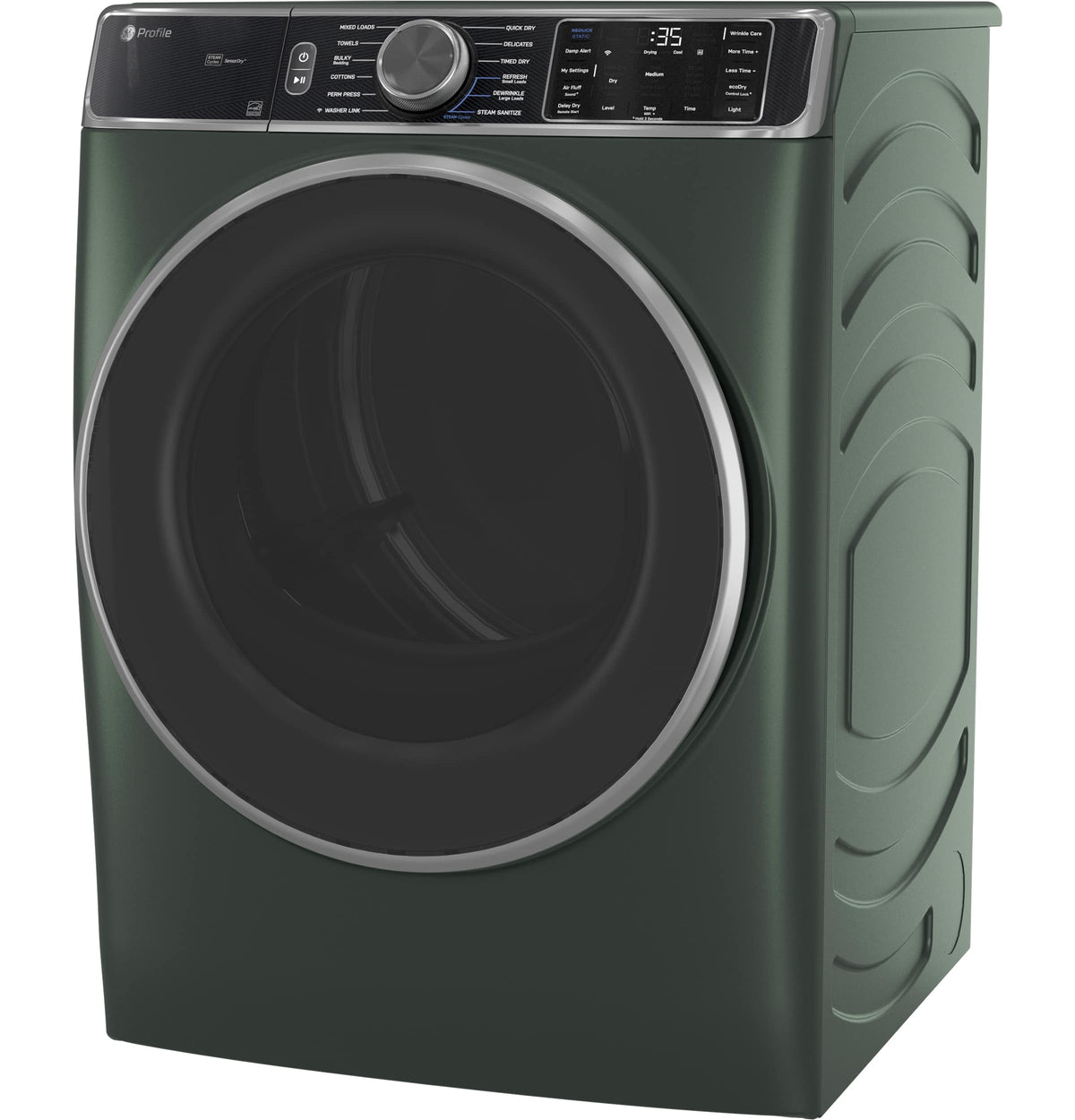 GE Profile - 7.8 Cu. Ft. Stackable Smart Gas Dryer with Steam and Sanitize Cycle - Jade Green