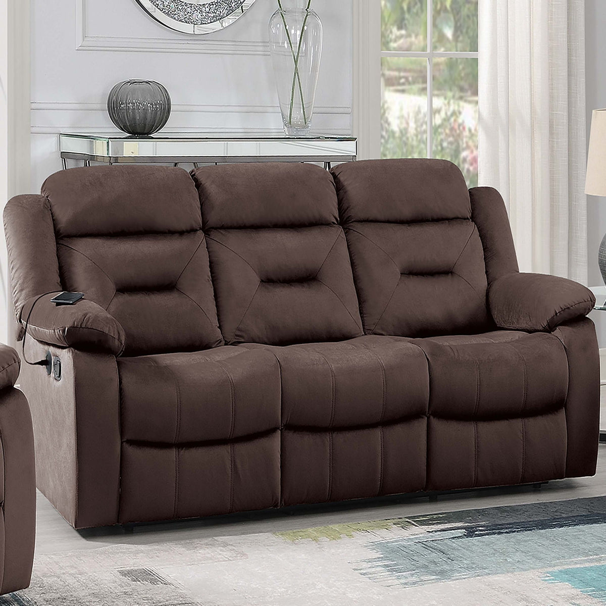 Juego de sala contemporáneo con brazos de almohada y soporte para la cabeza