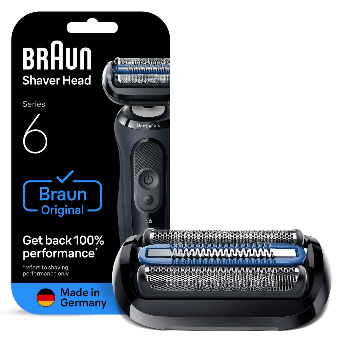 Braun - Series 6 Electric Shaver 64B Replacement Head, Compatible with 60, 61, 62, and 63 Generation Shavers - Black