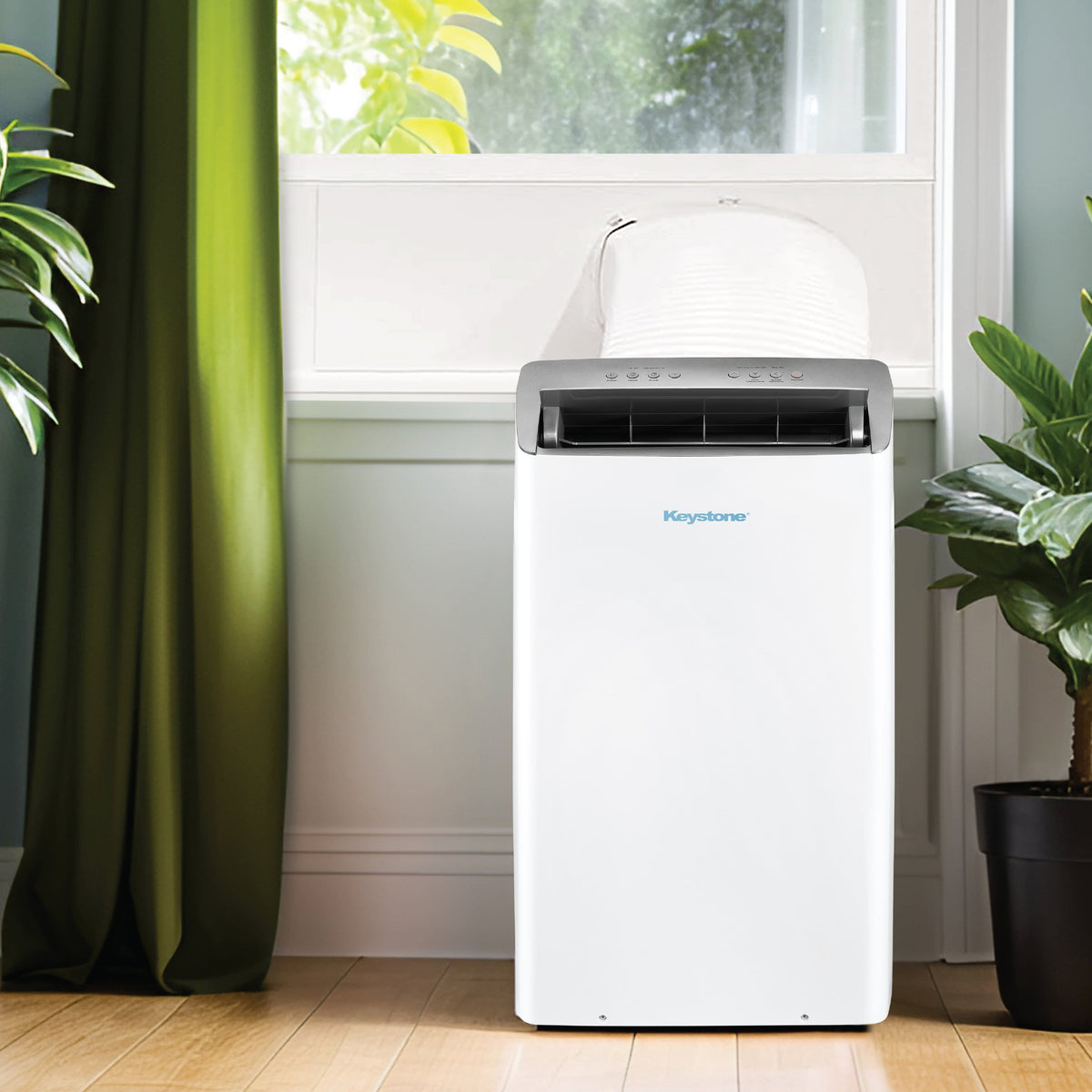 Keystone - 14,000 BTU ASHRAE/12,000 BTU DOE Portable Inverter Air Conditioner with Remote Control - White