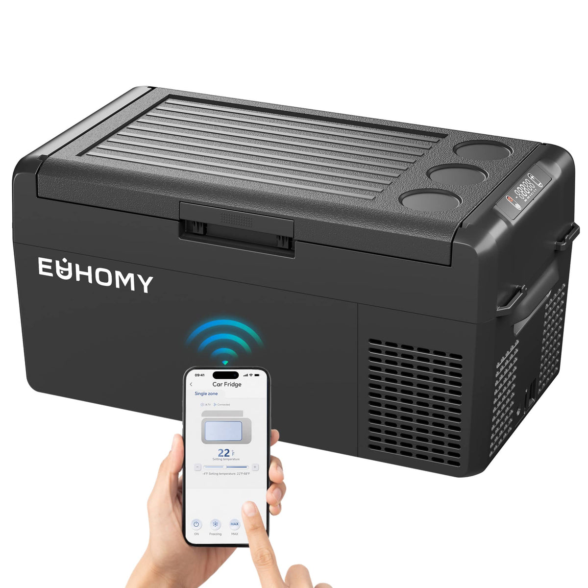Euhomy - 21 QT Portable Car Refrigerator - Black