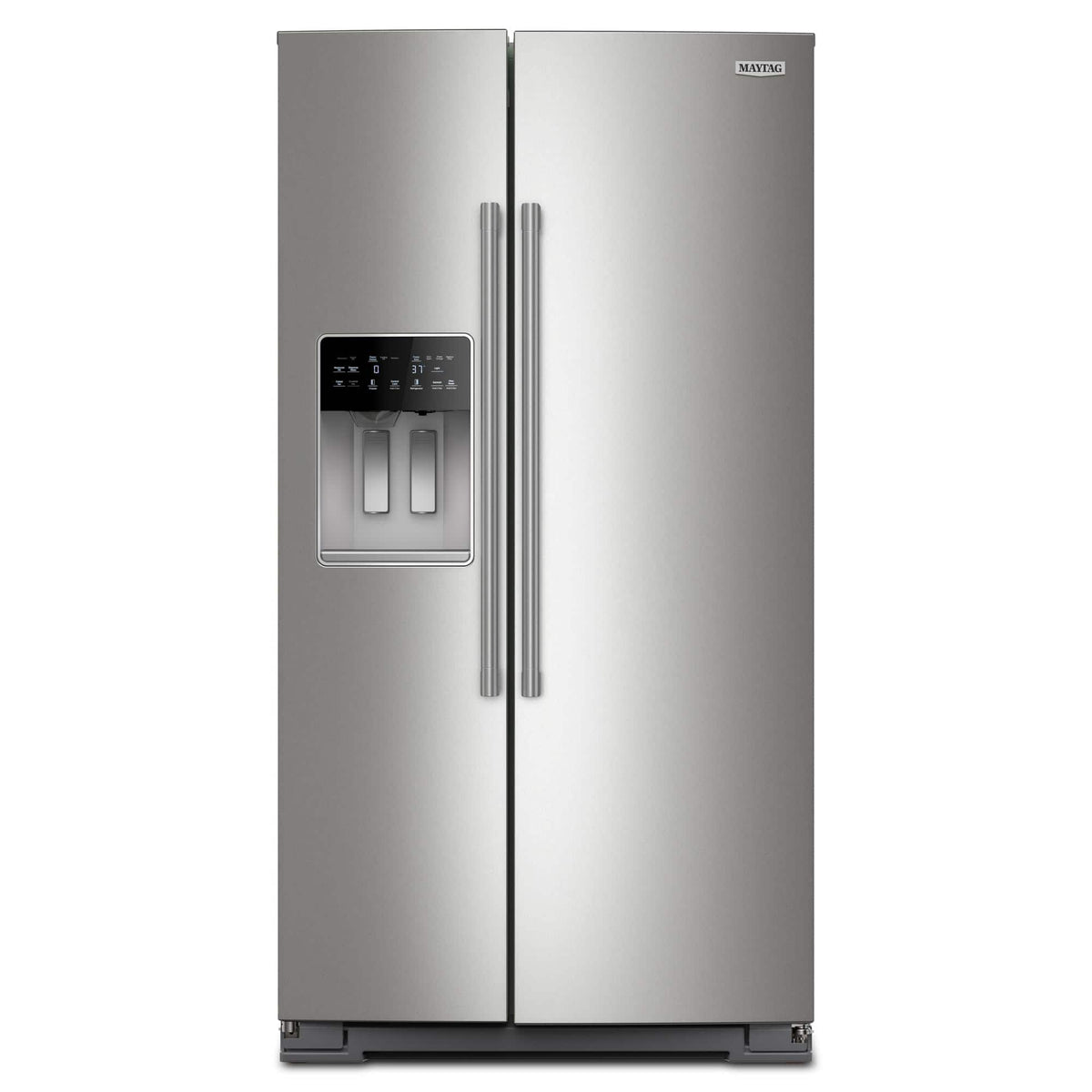 Maytag - 36 in. Wide 29 cu. ft. Side-by-Side Built-in Refrigerator with Arctic Blue Interior - Stainless Steel
