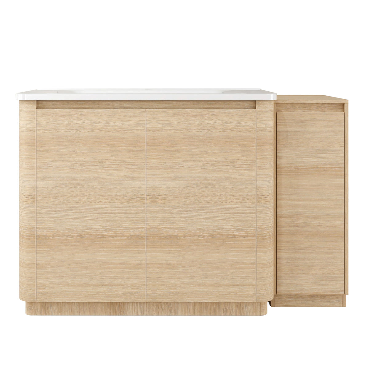 Mueble de baño independiente con lavabo, 1 gabinete de almacenamiento pequeño, puerta con cierre suave