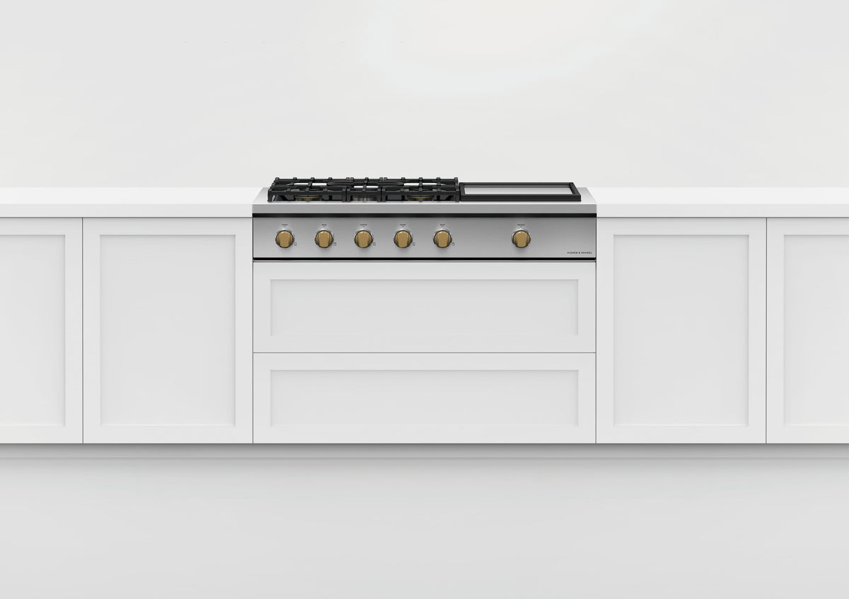 Fisher & Paykel - Pro Rangetop Dial Kit, 48 in, 5 Burner - Brass
