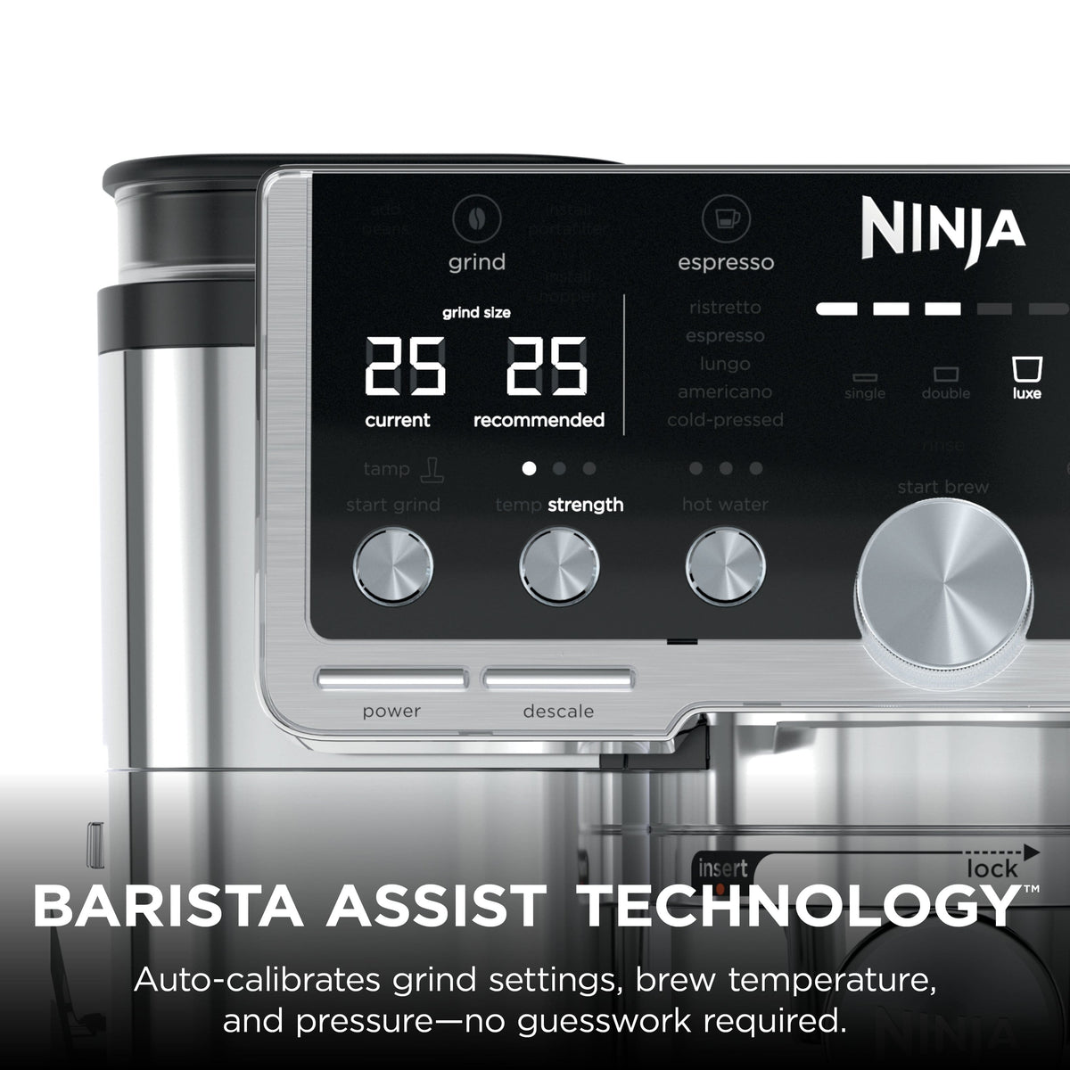 Ninja - Luxe Café Pro Series 4 in 1 Espresso, Drip Coffee, Cold & Hot Brew, Tamper, Grinder, Scale, Hands-Free Frother - Stainless Steel