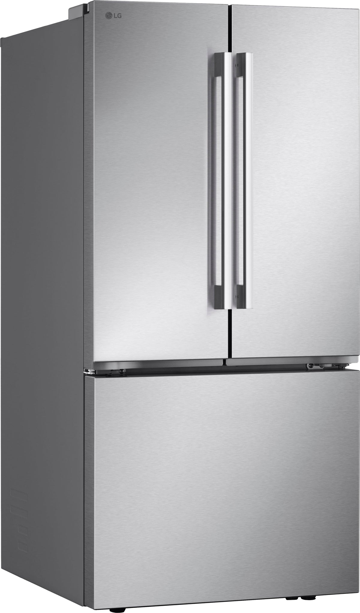 LG - 33-in Wide Standard-Depth MAX 25.1 Cu. Ft. French Door Smart Refrigerator with Glide N' Serve Drawer - Stainless Steel