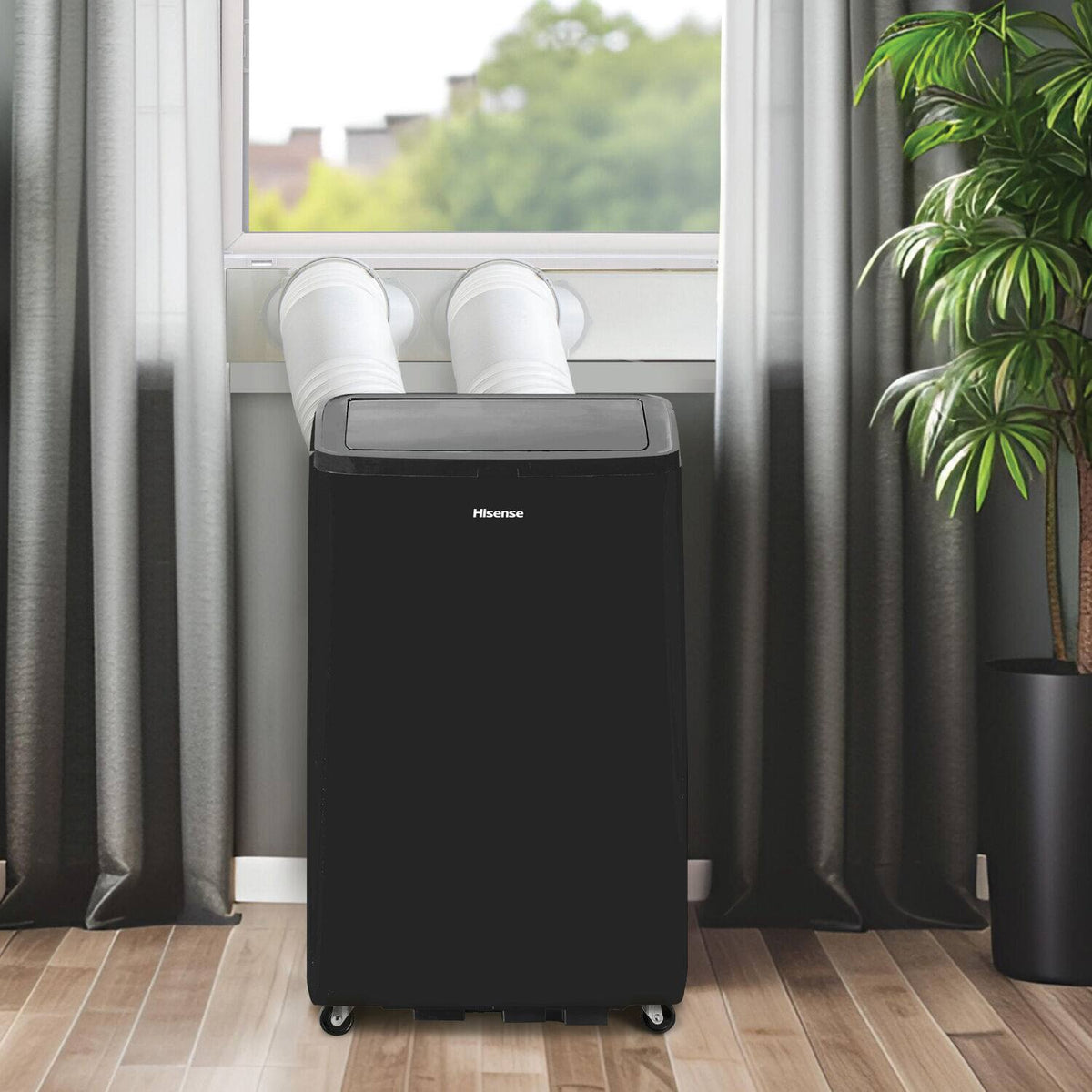 Hisense - 10,000 BTU Smart Portable Inverter Air Conditioner with Wi-fi and Remote Control - Black