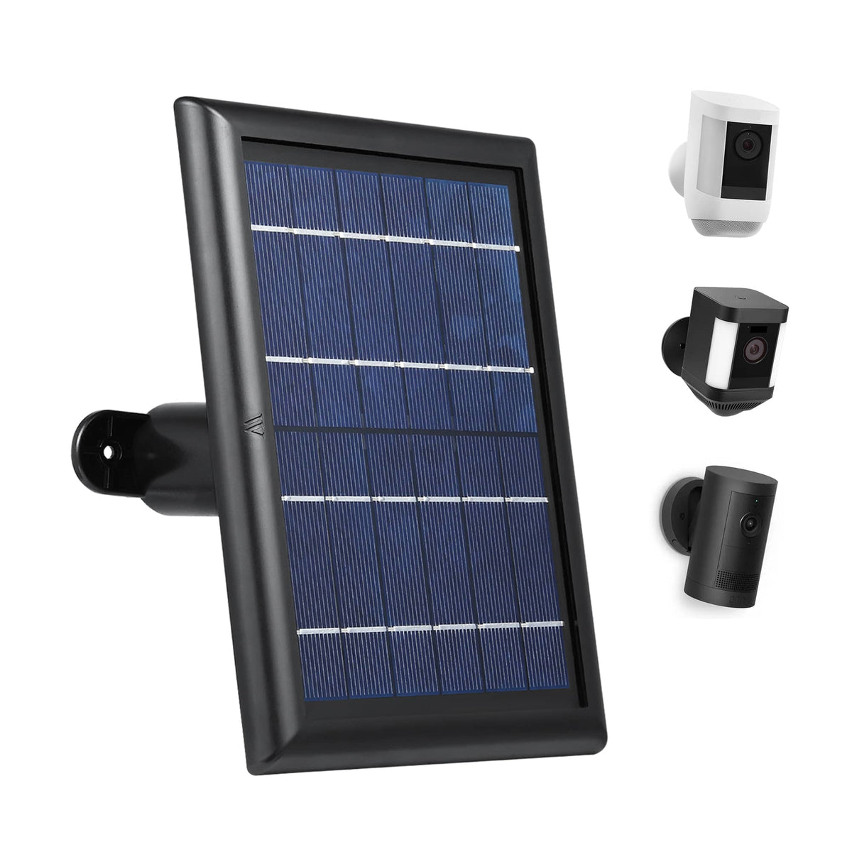 Wasserstein - Solar Panel for Ring Spotlight Camera Battery and Ring Stick Up Camera Battery - Black