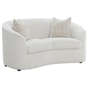 Rory - Sloped Arms Loveseat With Pillows - White