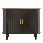 Mueble bar estriado para licores y café con 6 botelleros y 3 soportes para copas