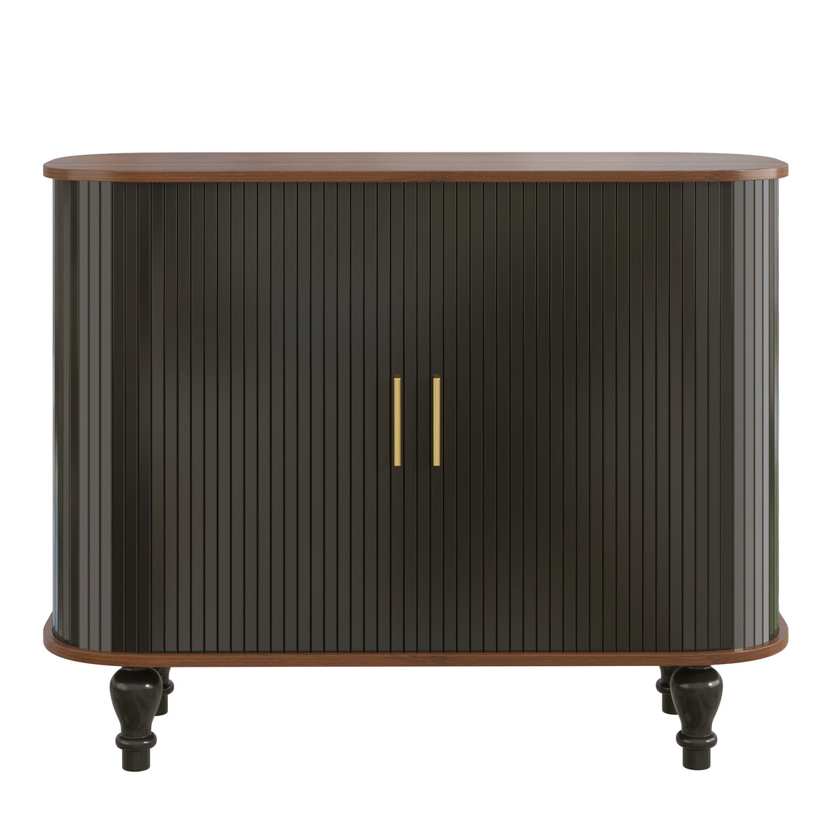 Mueble bar estriado para licores y café con 6 botelleros y 3 soportes para copas