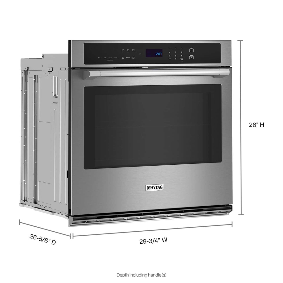 Maytag - 30" Built-In Single Electric Convection Wall Oven with Air Fry - Stainless Steel
